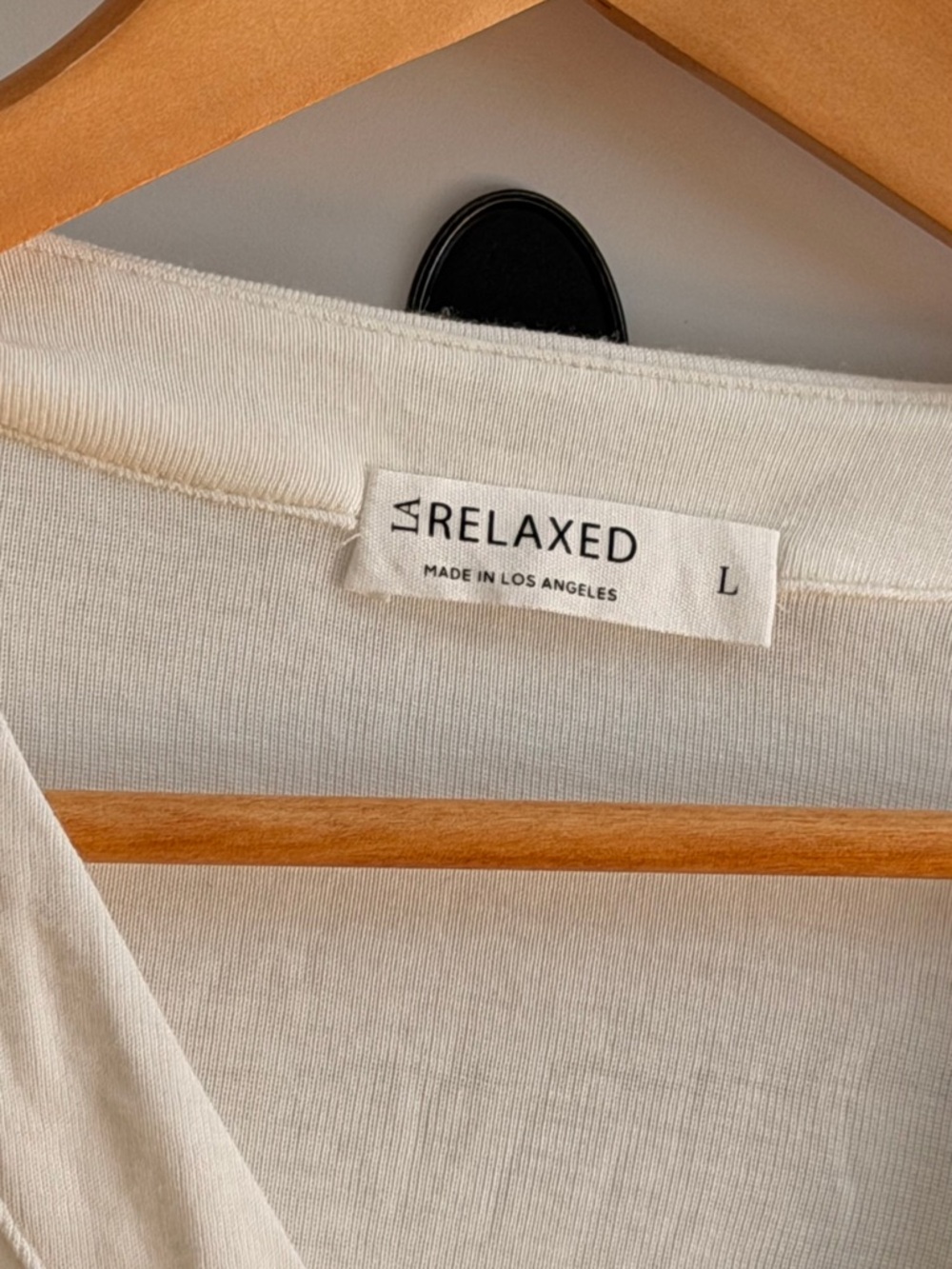 Relaxed Cream V-Neck Button-Front Women's Shirt - Picture 3 of 4